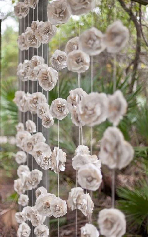 Wedding arches make the most beautiful backdrops when you say your vows. Curtain Of 12 Garlands - Paper Flowers Roses Garland ...