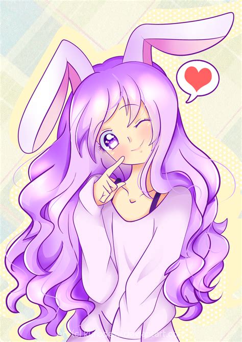Am I Cute Purple Bunny Ce By Kuredesu On Deviantart