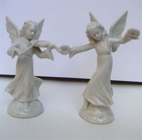 Vintage Porcelain Angels By Dresden Angel Figurines