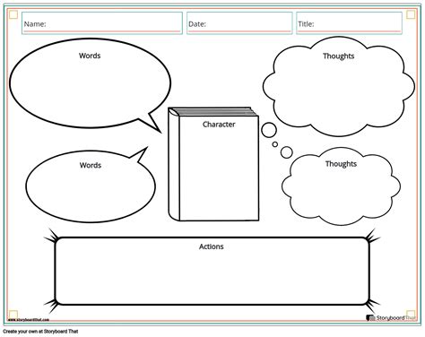 Character Map Worksheet Template At Storyboardthat