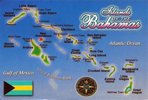 This map of bahamas and surrounding countries is a vector file editable with adobe illustrator or inkscape. Detailed postcard map of Bahamas | Bahamas | North America ...