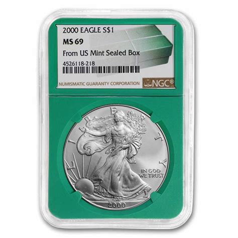 Buy 2000 American Silver Eagle Ms 69 Ngc Green Holder Apmex