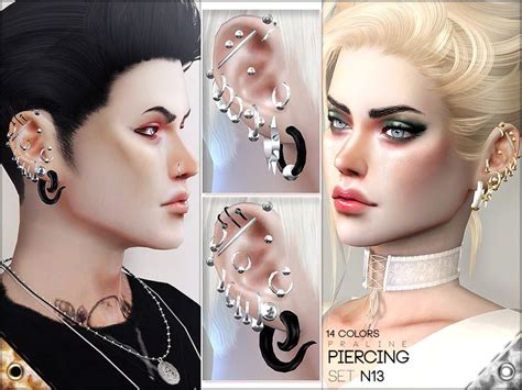Piercings In 14 Colors Found In Tsr Category Sims 4 Female Earrings