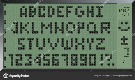 Retro Tetris Font 8 Bit Letters And Numbers Old Pixel Game Design
