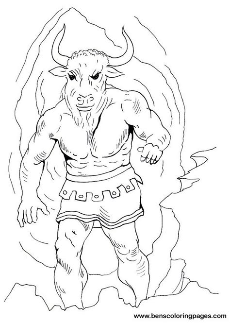 Free coloring pages for adults. Minotaur Coloring Page at GetColorings.com | Free ...