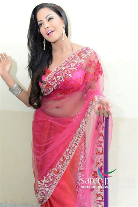 Veena Malik In Hot Pink Saree Sexy Hot Lovely Gorgeous Pretty Girls
