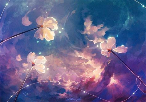 Magical Flowers By Marinamichkina Anime Scenery Fantasy Art Art