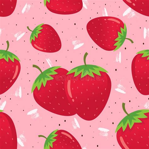 Pink Repeating Pattern Strawberry Stock Illustrations 303 Pink