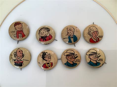 Vintage Kelloggs Pep Cereal Pins With Cartoon Characters Set Etsy