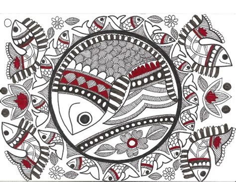 12 Indian Fish Design Images Madhubani Painting Fish