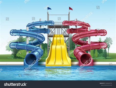 Water Park Water Slide Clip Art