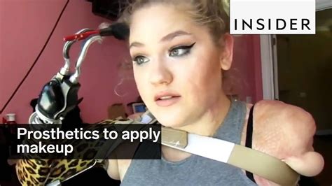 Quadruple Amputee Uses Prosthetics To Apply Makeup Youtube