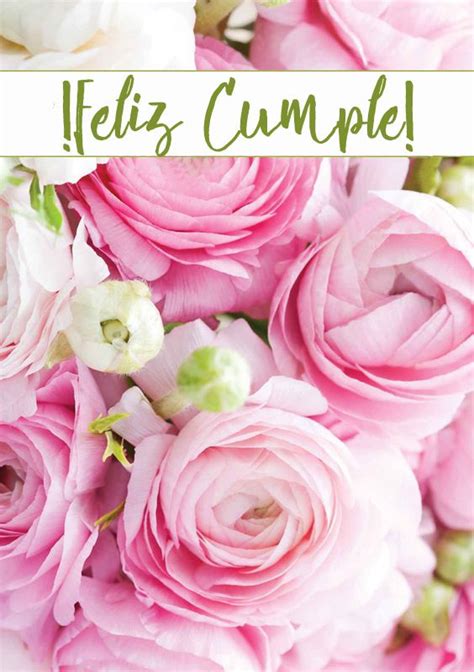 Feliz Cumpleaños Carte Anniversaire Fleurs Jolie Carte Anniversaire Bon Anniversaire Fleurs