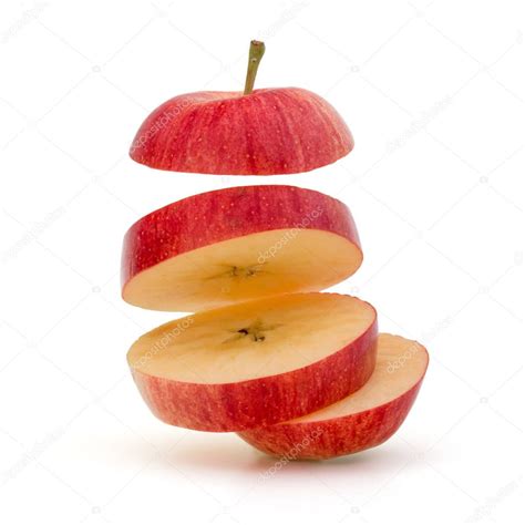 Red Sliced Apple Isolated — Stock Photo © Natika 145596033