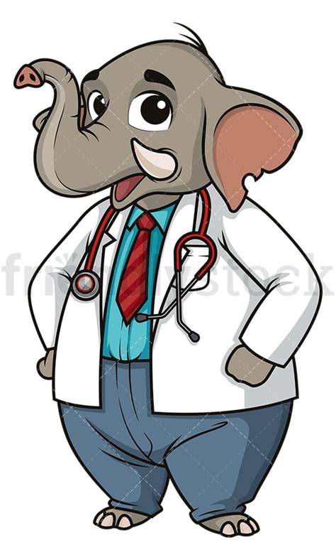 Elephant Doctor Cartoon Vector Clipart Friendlystock
