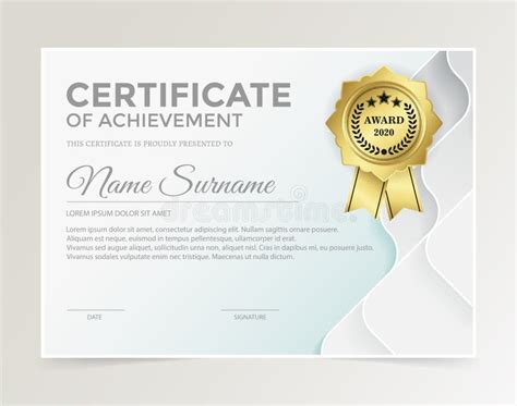 Modern Award Certificate Template With Colorful Border Frame For Stock