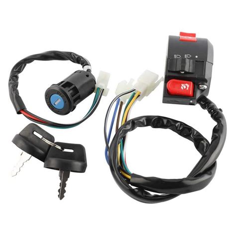 buy motorcycle 3 function left handlebar kill switches with key ignition for 50cc 70cc 90cc