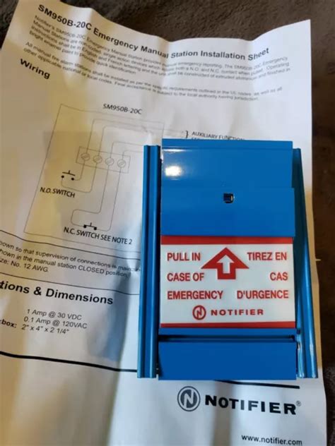 New Notifier Sm B C Fire Alarm French English Pull Station Switch