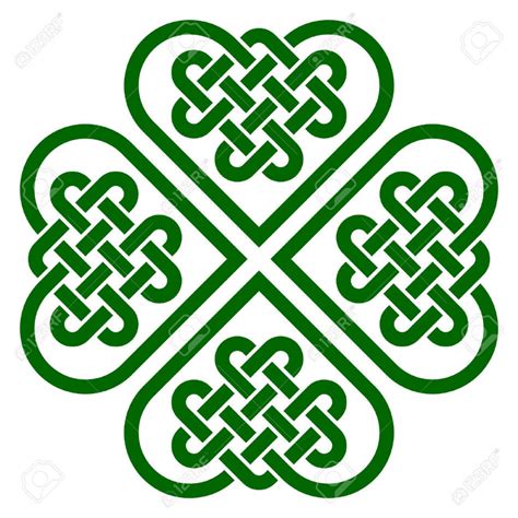 Four Leaf Clover Shaped Knot Made Of Celtic Heart Shape Knots