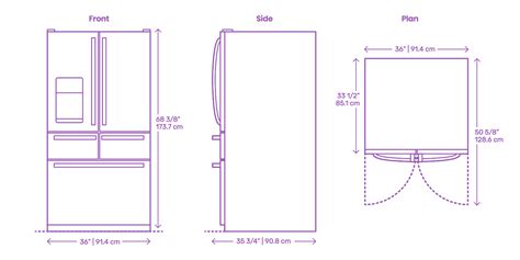 The standard dimensions for a fridge cavity/space in most australian kitchens is about 90cm wide x 180cm high x 60cm deep − give or take. Whirlpool Double Drawer French Door Refrigerator - 25.8 Cu ...