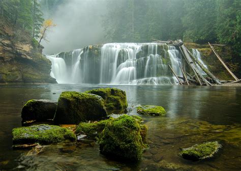 Washington Ford Pinchot Waterfall River Forest Wallpapers Hd
