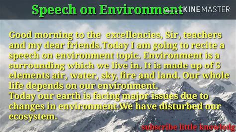 Environment Speech Short Simple Speech On Environment Essay Youtube