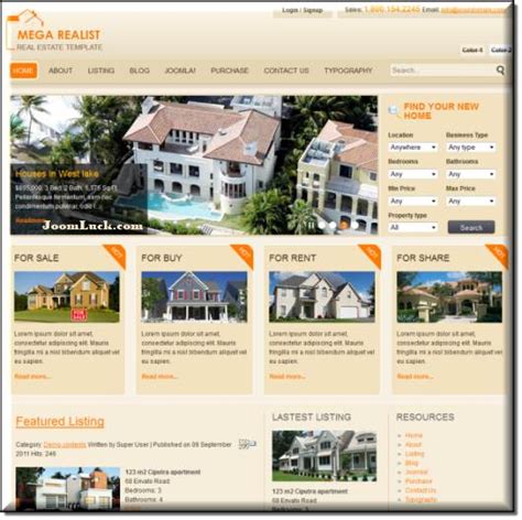 Joomla шаблон для сайта недвижимости или строительной компании Ot