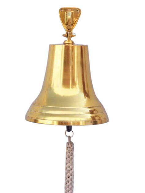 Wholesale Brass Plated Hanging Ship's Bell 18in - Hampton Nautical