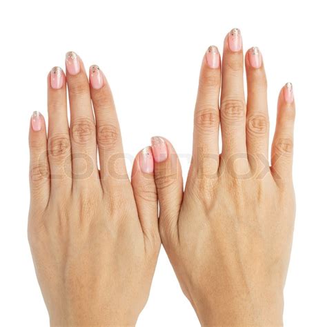 Women Hands With Nail Manicure Stock Photo Colourbox