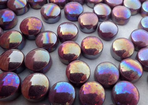 Deep Purple Iridescent 12mm Glass Drops 100 Grams