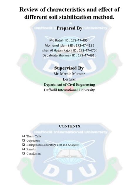 Review Of Characteristics And Effect Of Different Soil Stabilization