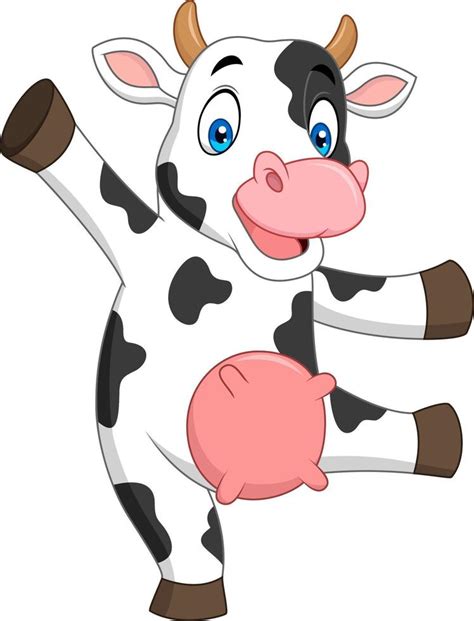 Cartoon Happy Cow 8734718 Vector Art At Vecteezy
