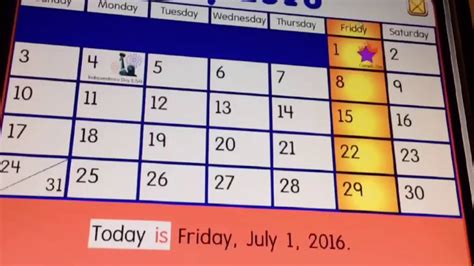 Starfall Calendar July 2016 Is Here Youtube