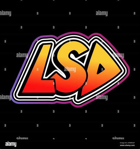 Lsd Wordtrippy Psychedelic Graffiti Style Lettersvector Hand Drawn