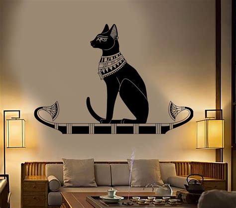 Vinyl Wall Decal Ancient Egypt Egyptian Cat God Bastet Stickers 384ig Egyptian Cats Egyptian