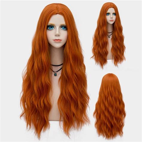 [43 off] long middle part fluffy water wave synthetic party wig rosegal