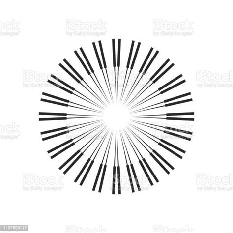 Burst Beams Rays Geometric Design Circles Vector Illustration Isolated