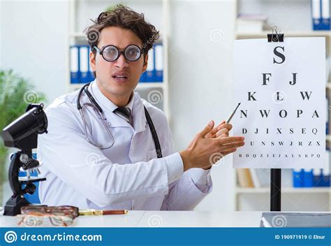 Eyeglass With Humorous Eyetest Chart Royalty Free Stock Image 65488126