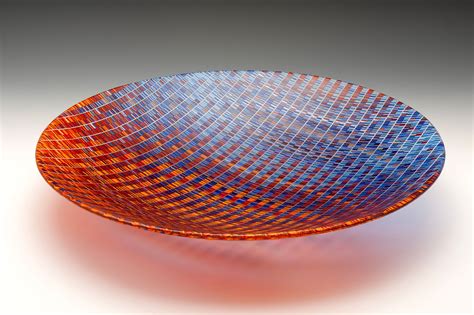 The Red And Blue Tapestry Bowls Are Stunning Art Objects The Colors Move From Red To Blue From
