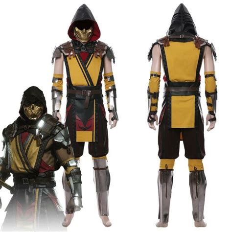 Game Mortal Kombat 11 Scorpion Cosplay Costume Male Outfit Full Set
