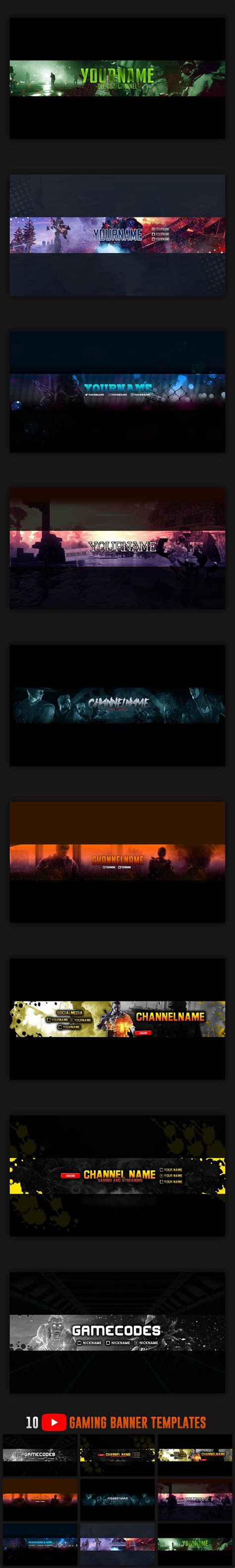 10 Gaming Youtube Banner Template Youtube Banners Youtube Banner