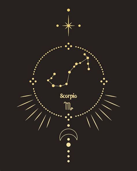 Premium Vector Magic Astrology Poster With Scorpio Constellation