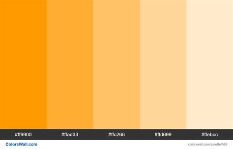 Tints Of Orange 5 Colors Ff9900 Ffad33 Ffc266 Colorswall