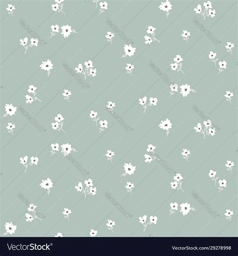 Seamless Ditsy White Floral Pattern With Tiny Vector Image