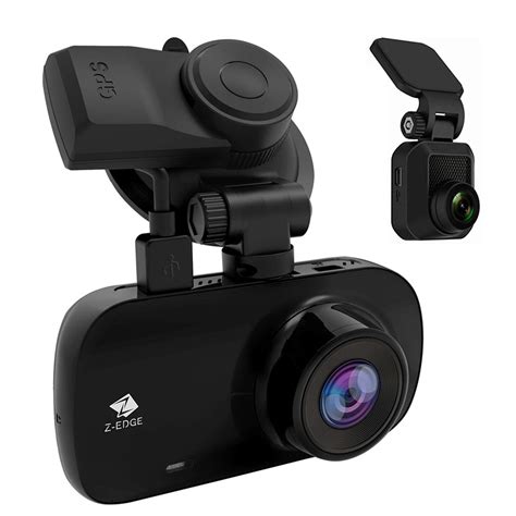 Car Dash Camera Z Edge Z3d 1080p Hd Dual Cameras Dash Cam With Gps Night Vision 150 Degrees