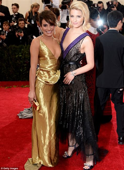 Lea Michele Poses With Glee Co Star Dianna Agron At Met Gala Daily Mail Online