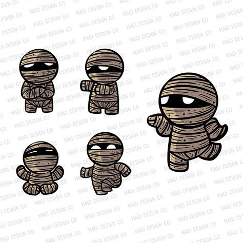 Mummy Cliparts Halloween Character Png Files Cute Cartoon Etsy