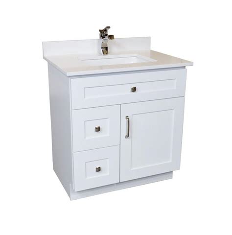 (and they are so much fun to choose from!) 30 ̎ Maple Wood Bathroom Vanity in White - Combo ...