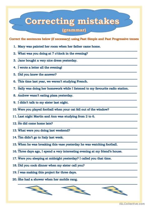 Correcting Mistakes Past Simple Pas English Esl Worksheets Pdf And Doc
