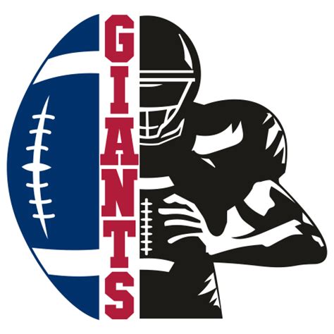 Giants Distressed Football Half Player Svg New York Giants Distressed
